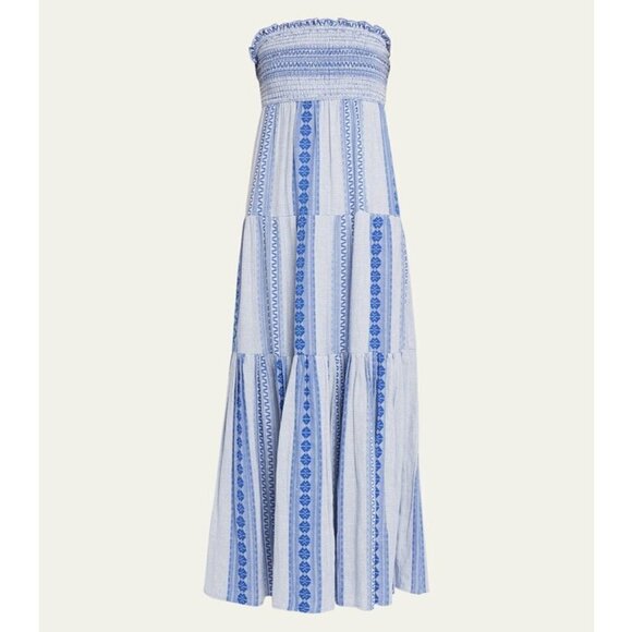 💕VERONICA BEARD💕 McKinney Strapless Cotton Maxi Dress Electric Blue Medium NWT - Picture 9 of 16